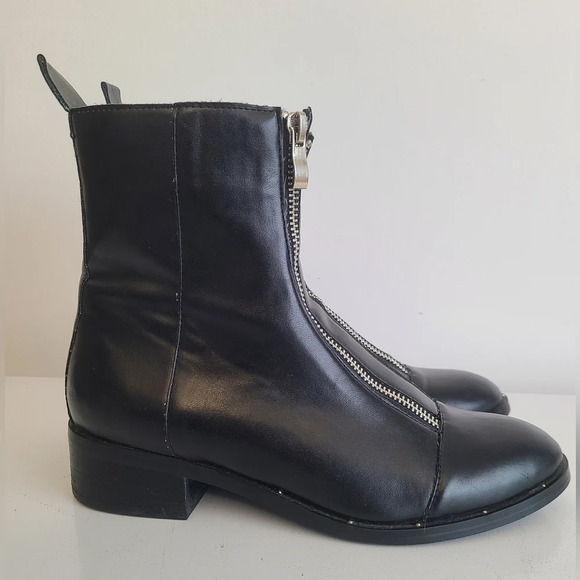Design Lab Ankle Double Zipper Boots, Black, Size 6.5M - Picture 5 of 9
